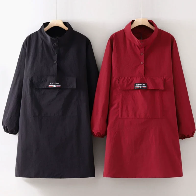 时尚餐饮专用围裙定制印字防泼水长袖罩衣男女外穿工作服定制印字