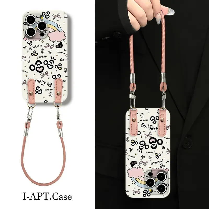 彩虹哈哈蝴蝶结菲林软壳适用iPhone苹果16手机壳华为oppo小米vivo