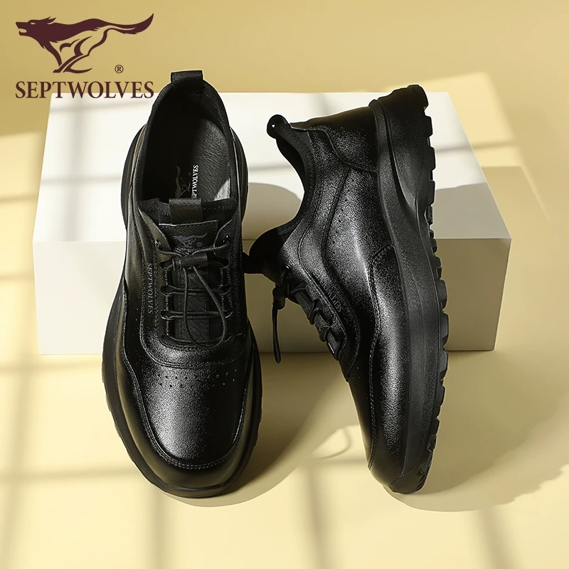 七匹狼休闲皮鞋男2025秋季新款真皮软底男士开车鞋防滑耐磨旅游鞋