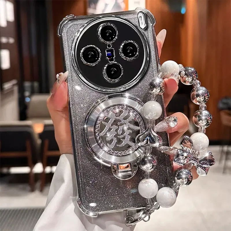 旋转陀螺支架适用vivox200手机壳x200pro新年款电镀防摔镜头全包