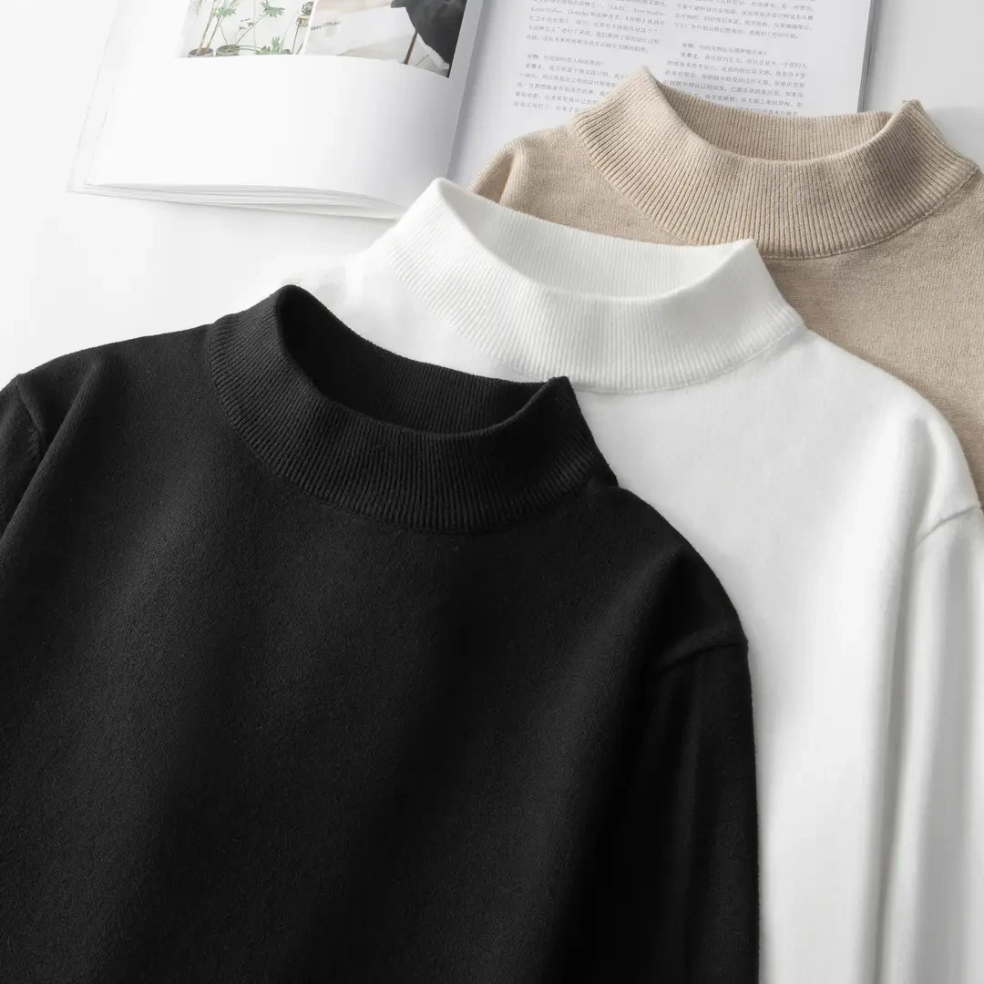 半高领毛衣男2025春秋季新款韩版潮流男士中领针织打底衫内搭