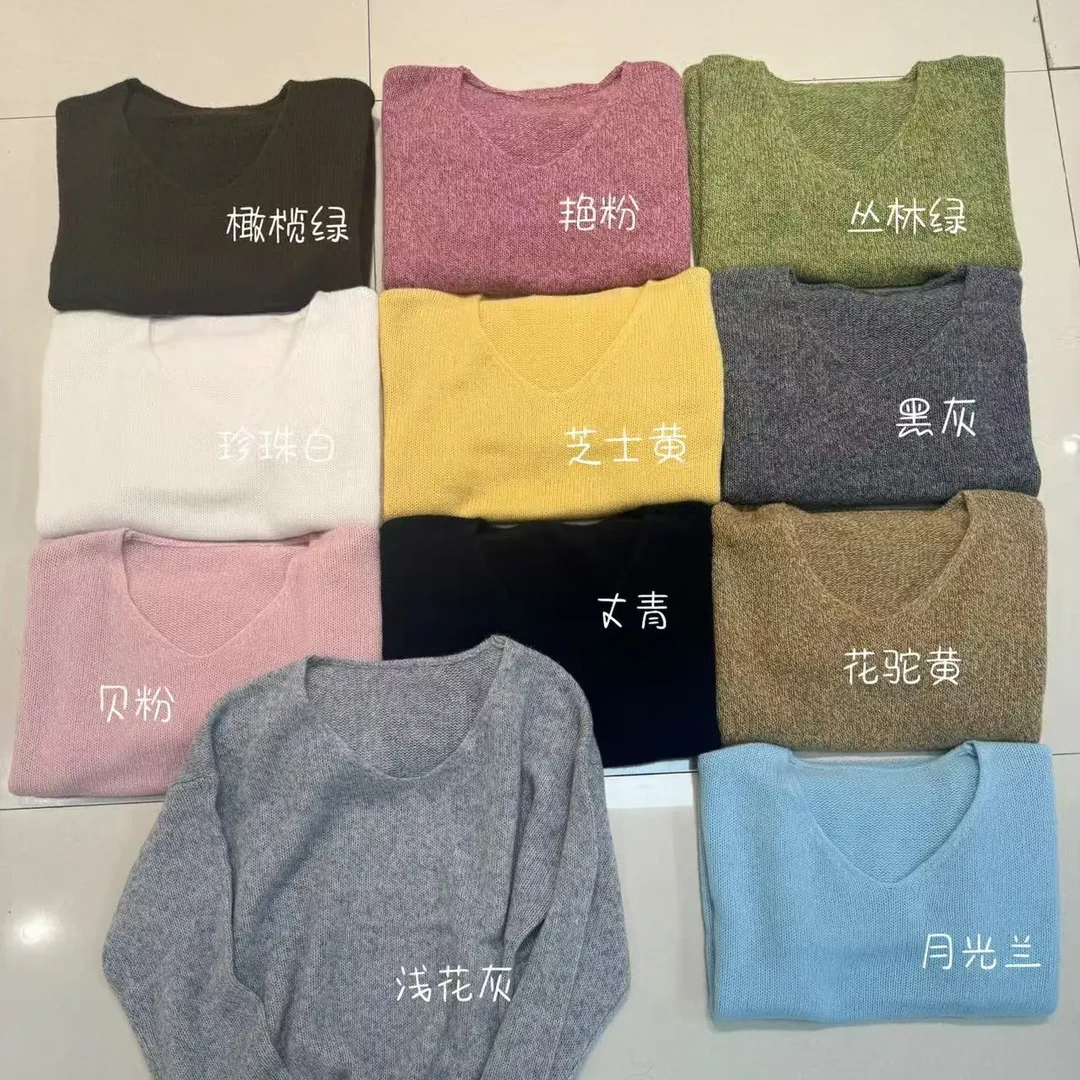 SUSU•【7838】韩系V领显瘦羊毛针织