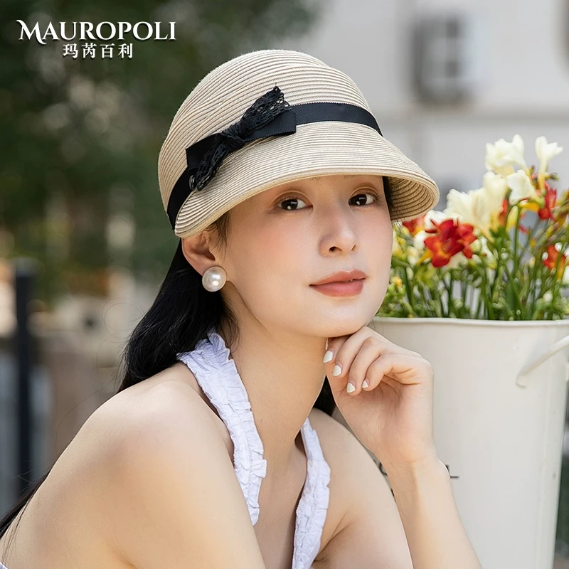 2025新款草编鸭舌帽女夏季时尚百搭短檐遮阳帽女款出游防晒马术帽
