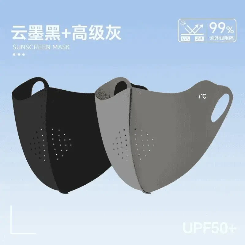 冰丝防晒口罩无痕立体显瘦护眼角透气防风尘遮阳防紫外线薄款面罩