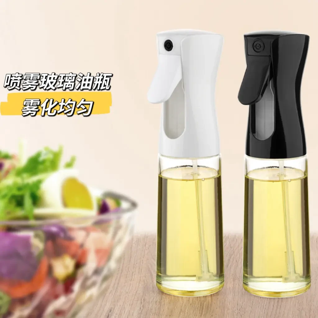 按压式雾化喷油瓶家用厨房食用油喷油壶玻璃油壶烧烤空气炸锅喷壶