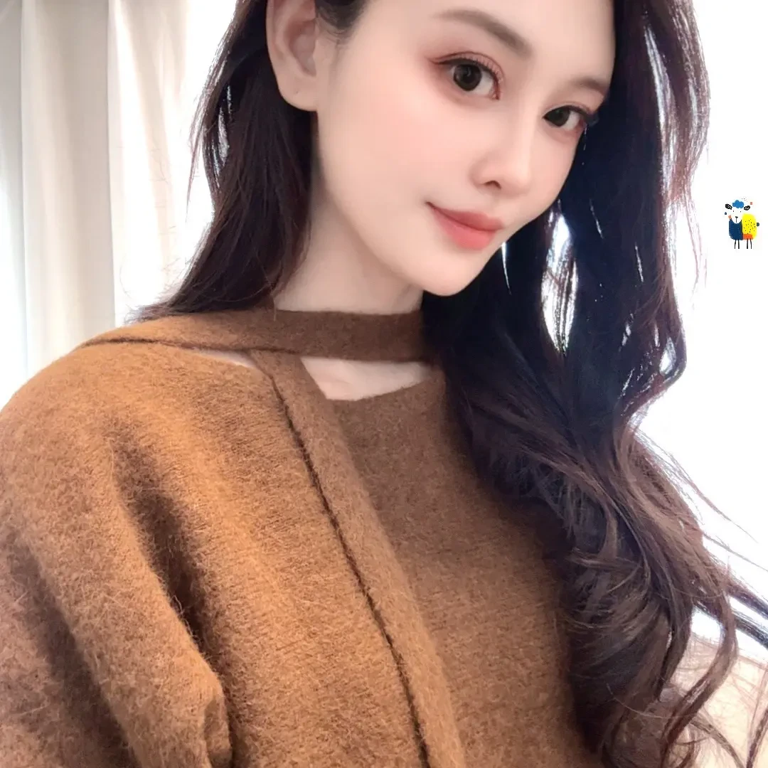 飘带V领针织衫女秋冬慵懒风修身显瘦高级感气质长袖上衣