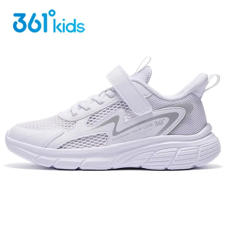 361°儿童夏季鞋子运动鞋男童女童小白鞋休闲夏季薄款魔术贴网面