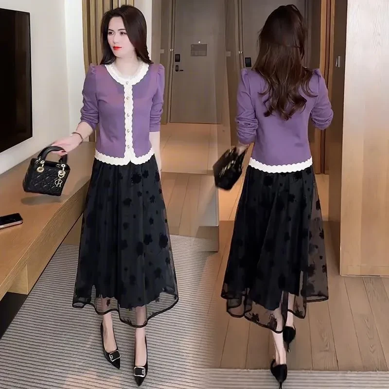 时尚洋气套装裙女2025春季新款短款小香风上衣半身裙显瘦两件套潮