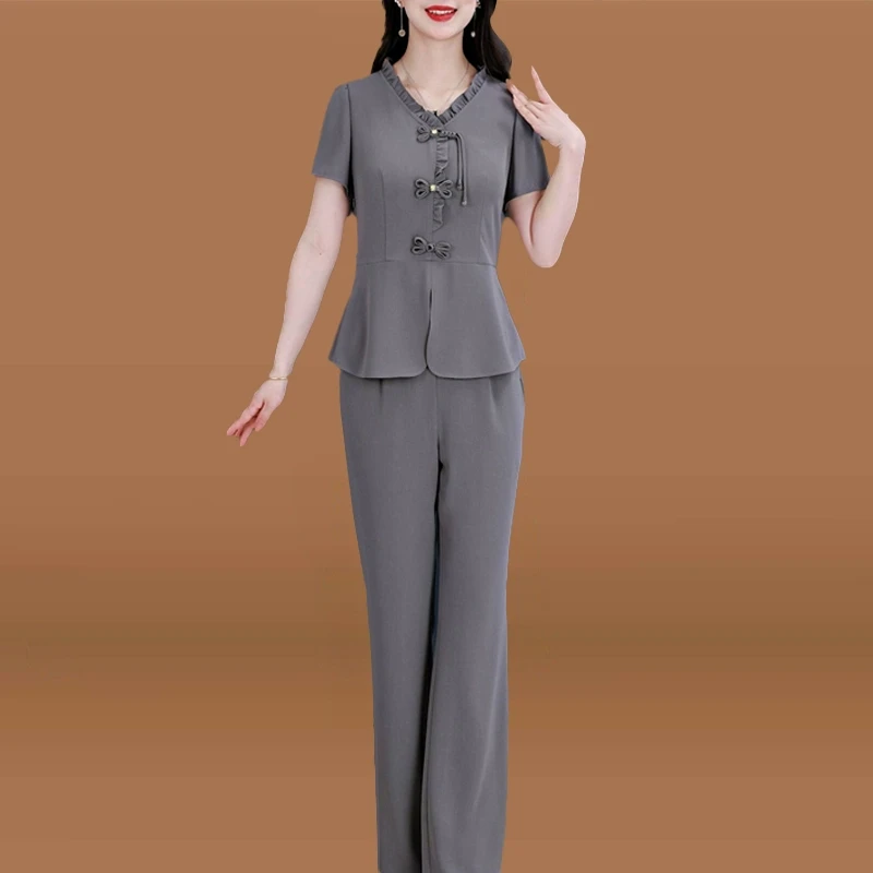 拉夏贝尔品牌夏两件套装2025新款女阔太洋气大方得体穿搭一整套