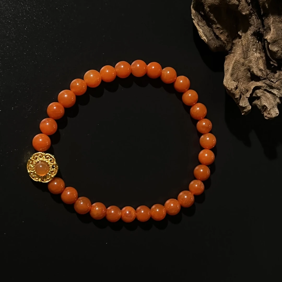 【曼真珠宝】天然南红玛瑙单圈手串简约气质高级感