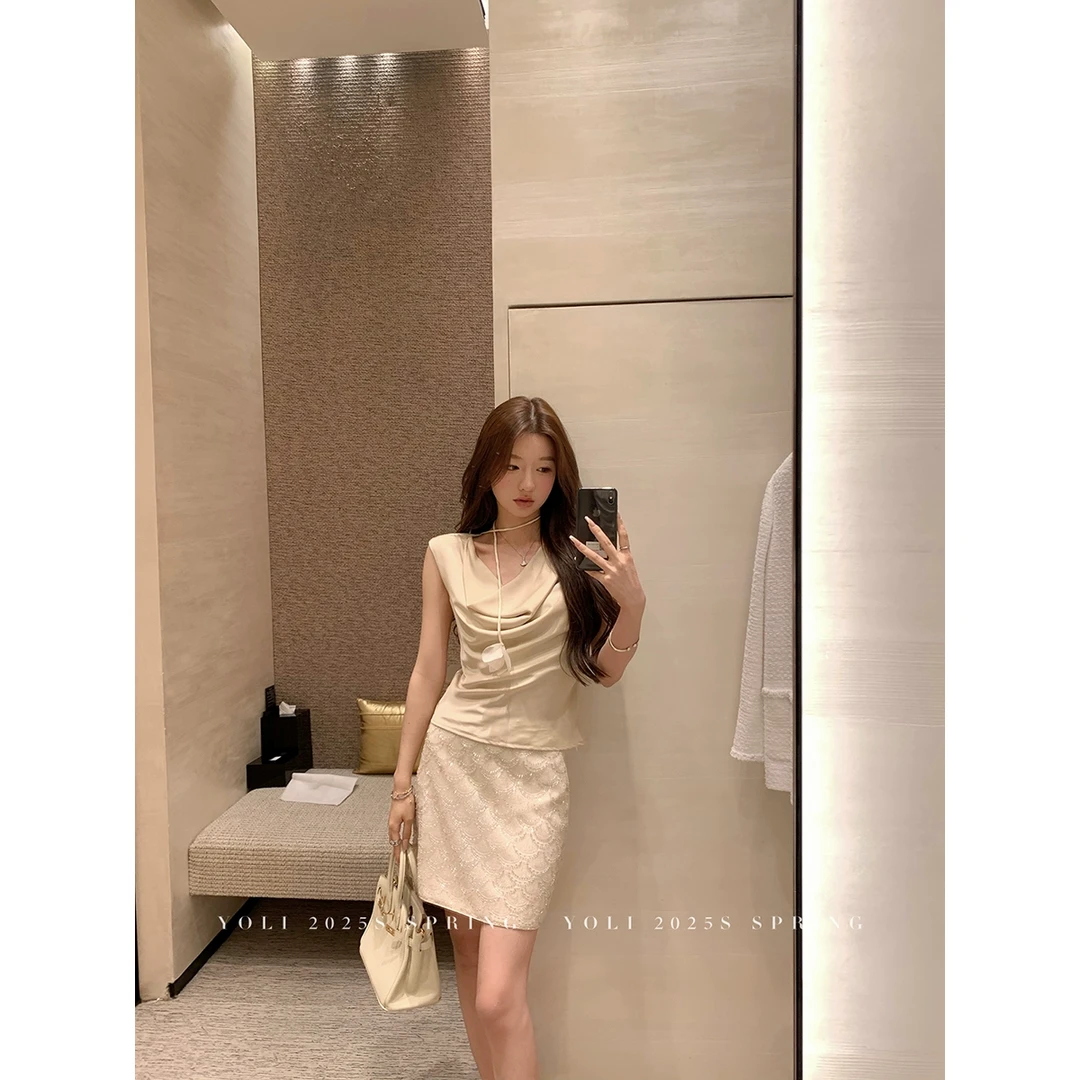 YOLI 张宥利"半岛情书"无袖荡领上衣