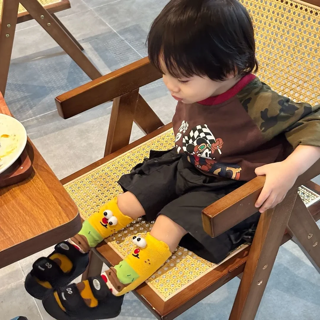 SiYUE ·【宝宝巴士·汉堡袜】无跟款 0-4岁春秋冬三季穿纯棉袜