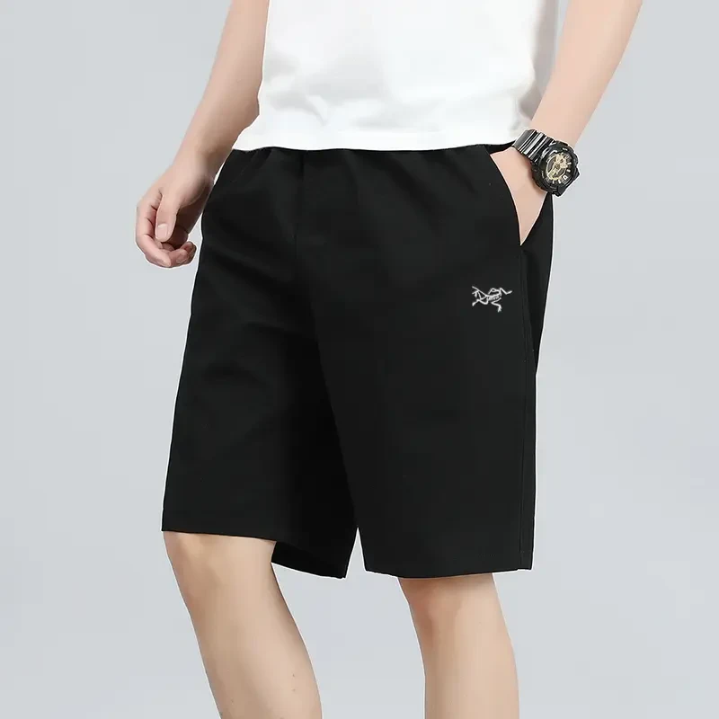 【1折专区】夏季新款男士休闲直筒刺绣鸟短裤纯棉运动裤五分裤子