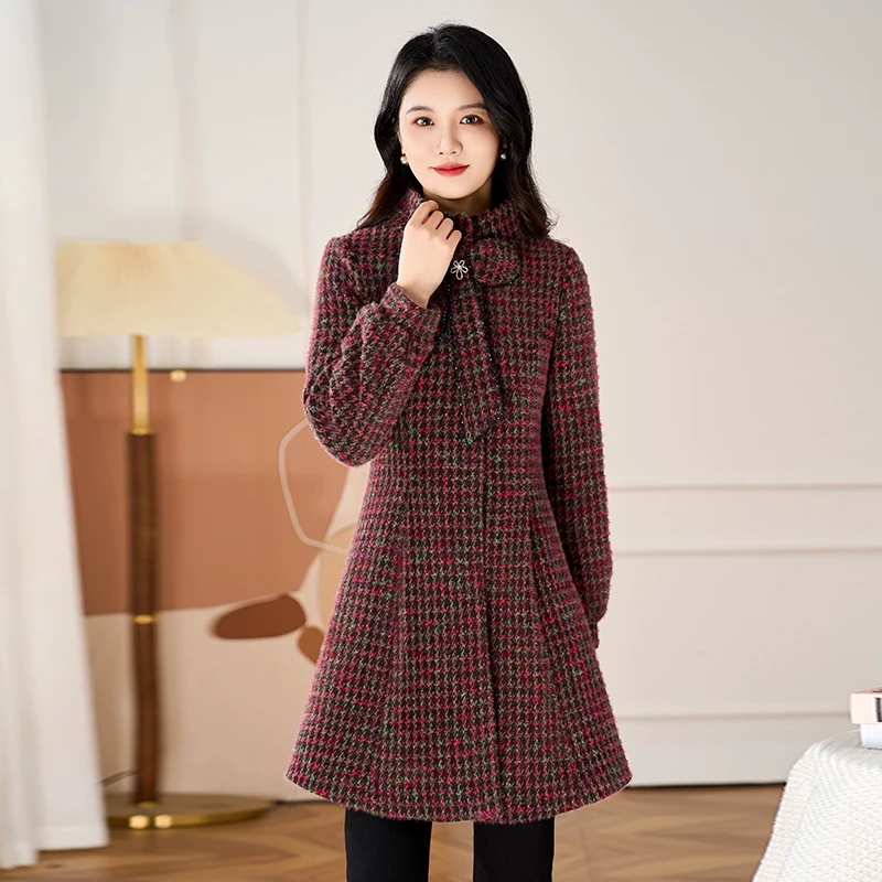 【可蓓儿】小香风加棉加厚仿毛呢外套女秋冬2025新款爆今年流妈妈装