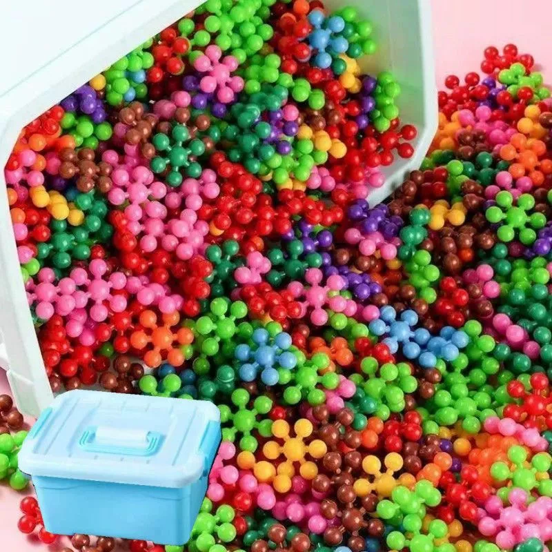 幼儿园男女孩塑料拼装雪花片梅花积木3-6岁儿童宝宝早教益智玩具.