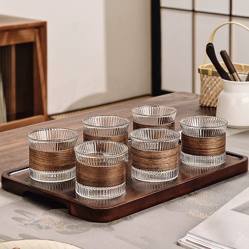 中式高档玻璃小茶杯品茗杯喝茶杯功夫茶杯家用隔热防烫耐高温茶具