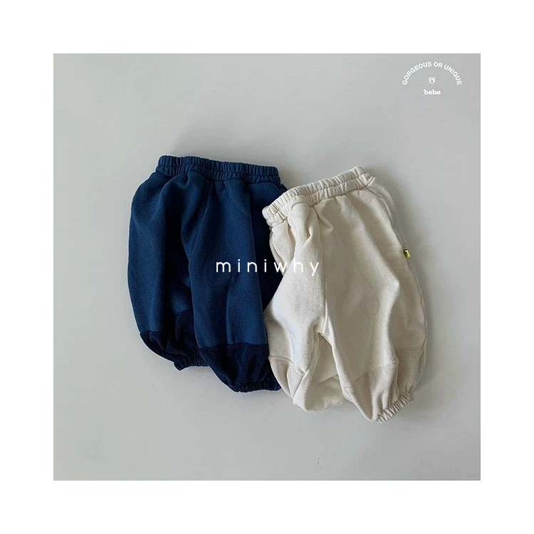 miniwhy韩国童装代购"舒服松紧腰拼接束口运动裤 婴童宝新gou25春