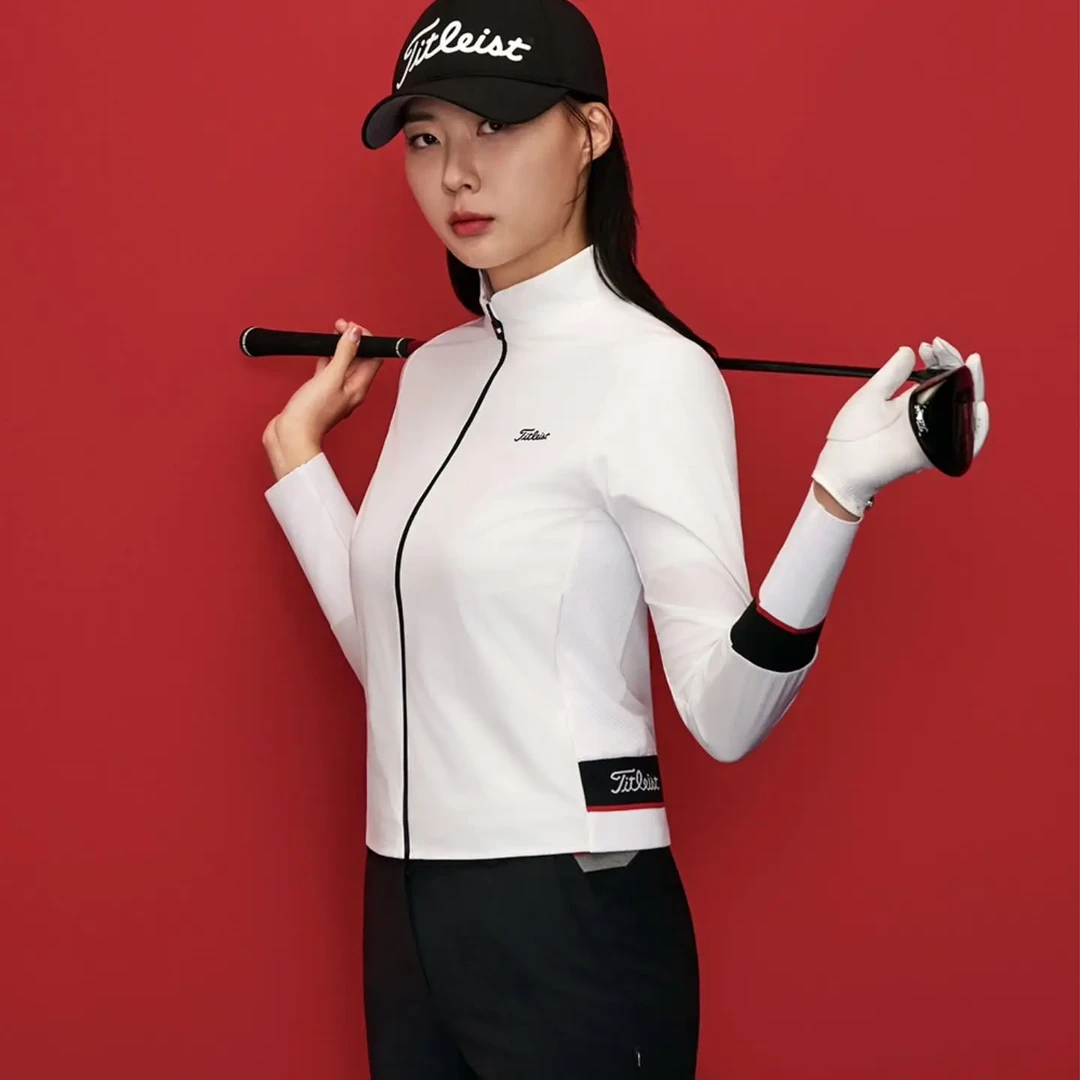 Tit韩版女款薄款立领长袖速干透气高尔夫女装防晒运动风衣外套