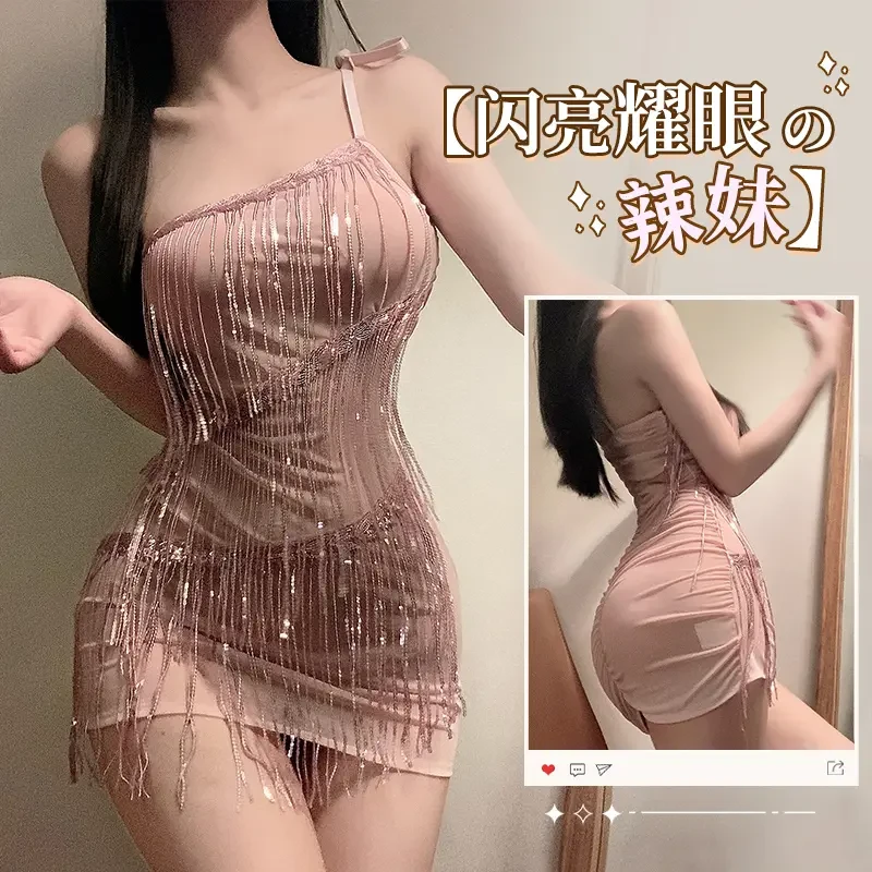 夏季纯欲风短裙性感美背不起球睡裙气质显瘦高腰修身露背小胸裙子