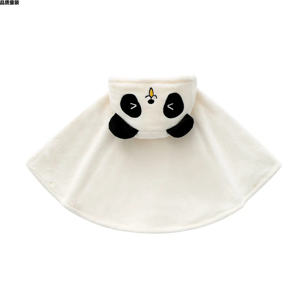 李宁赤兔童装25年秋冬新款披风宝宝可爱米色猫咪毛绒保暖斗篷婴幼