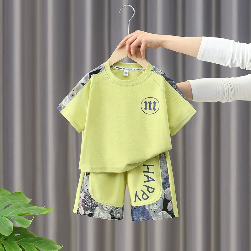 男童短袖t恤夏装套装夏款新款儿童衣服宝宝上衣夏季男孩半袖体恤