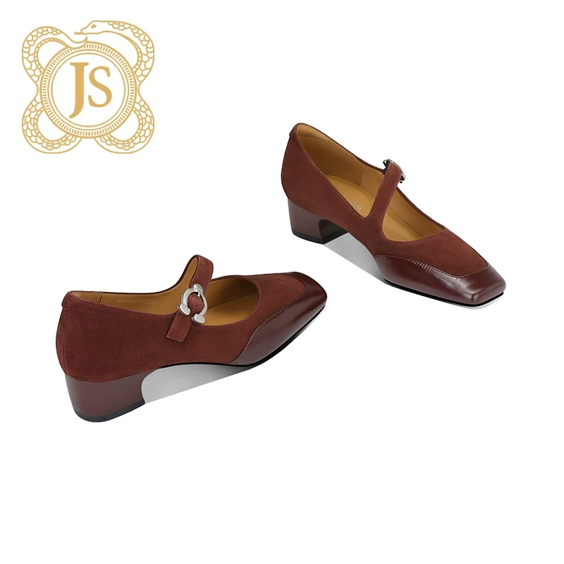 已开价，8855D525217轻奢红色玛丽珍2025新款磨砂羊皮方头单鞋女