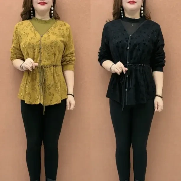 XX新款时尚韩版双面发热绒拼接收腰捏褶显瘦洋气打底衫