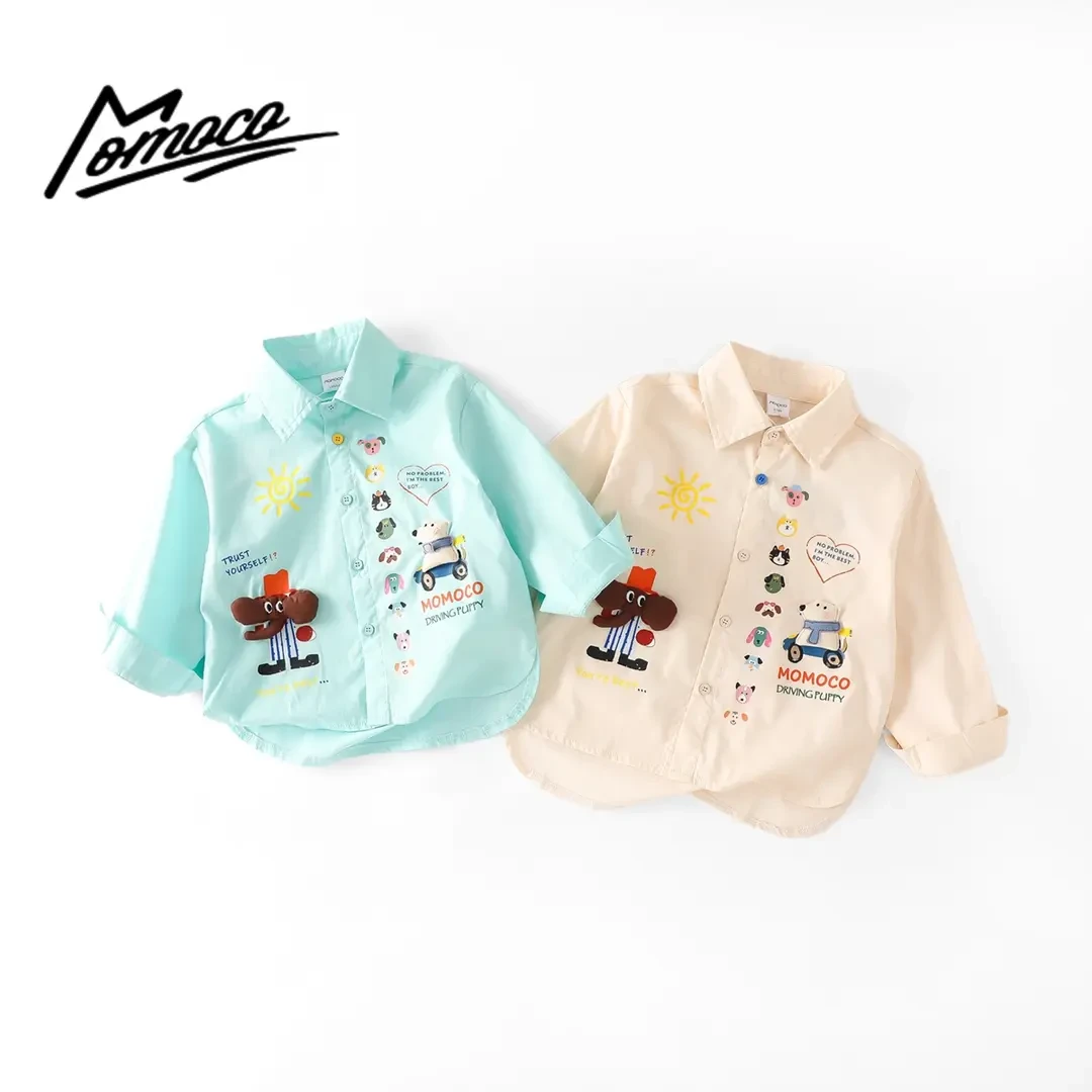 MOMOCO春季卡通印花春装长袖衬衫童装衣服77130234006&007