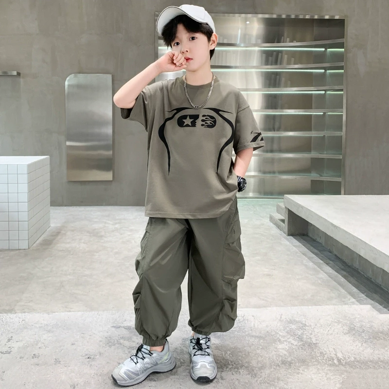 男童夏季套装2025新款儿童夏装两件套中大童夏日短袖