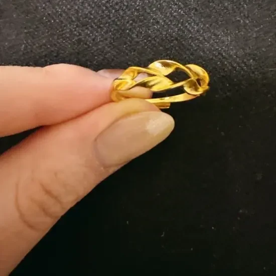 铜合金戒指 铜合金麦穗造型开口可调节气质轻奢百搭不掉色戒指