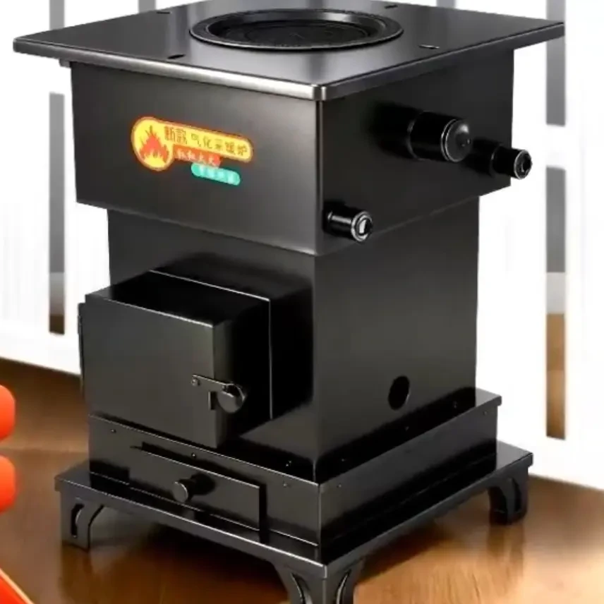 带暖气片气化炉水暖炉地暖炉可通炕农村室内取暖炉柴煤两用气化炉