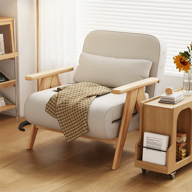 实木沙发床折叠两用多功能小户型网红款单人床家用贵妃单人沙发椅