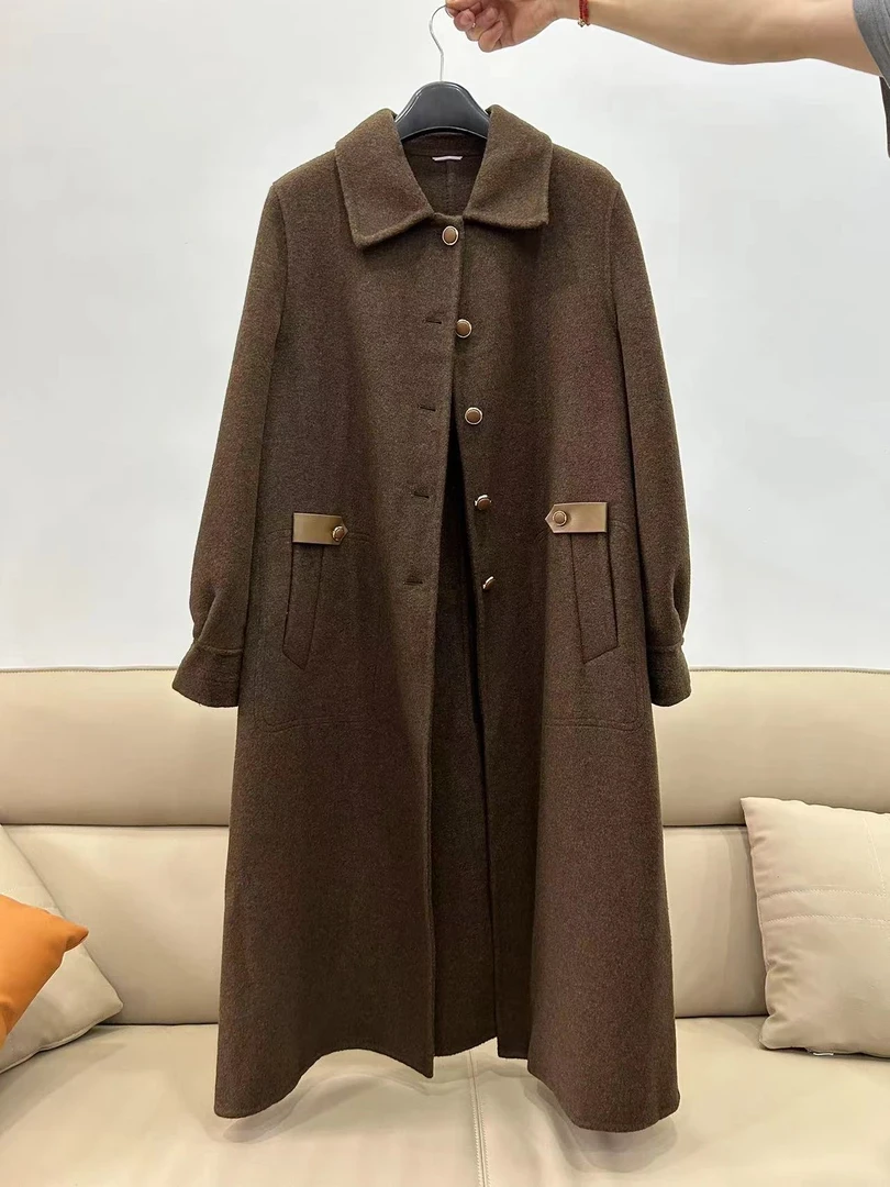 宏丰382【清货大促】秋冬含山羊绒双面羊毛大衣