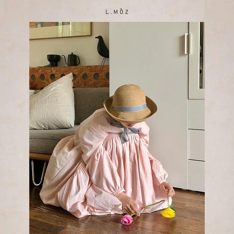 L.MOZ蓝墨竹法式田园新款草帽夏季出游防晒帽子卷边大帽檐显脸小