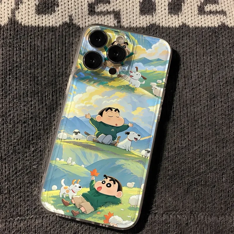 适用草原放羊小新iphone1615苹果手机壳华为vivo小米oppo透明套