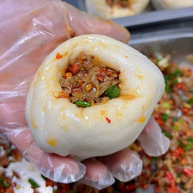 衢州葱花馒头龙游特色美食辣味小吃手工自制笋干猪肉农家健康早餐