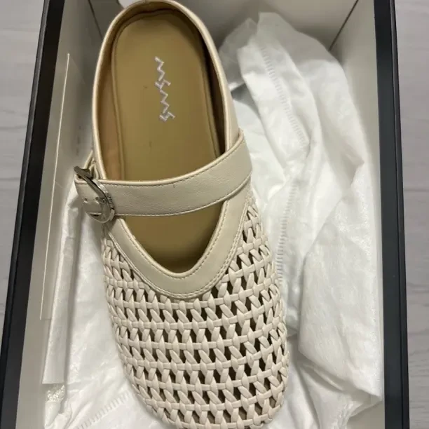 198-282镂空编织包头凉鞋女夏季透气软底平底时尚百搭