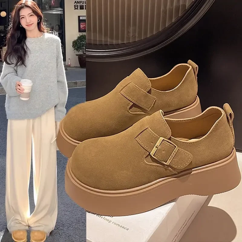 SHOEBOX厚底增高勃肯鞋2025春季新款女士单鞋软底防滑休闲鞋子女