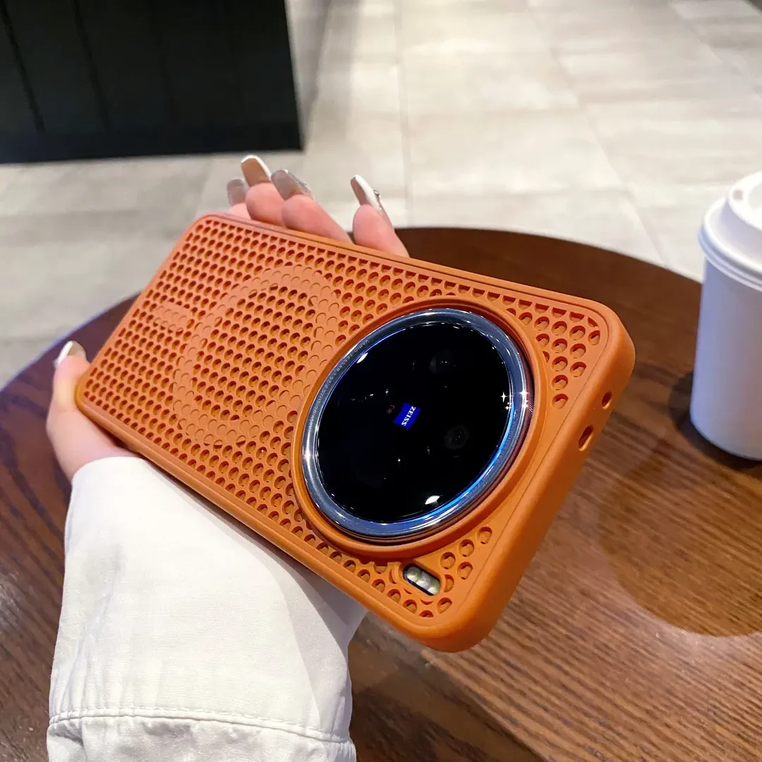 适用vivoX200手机壳磁吸蜂窝散热x100pro肤感x200promini软胶防摔