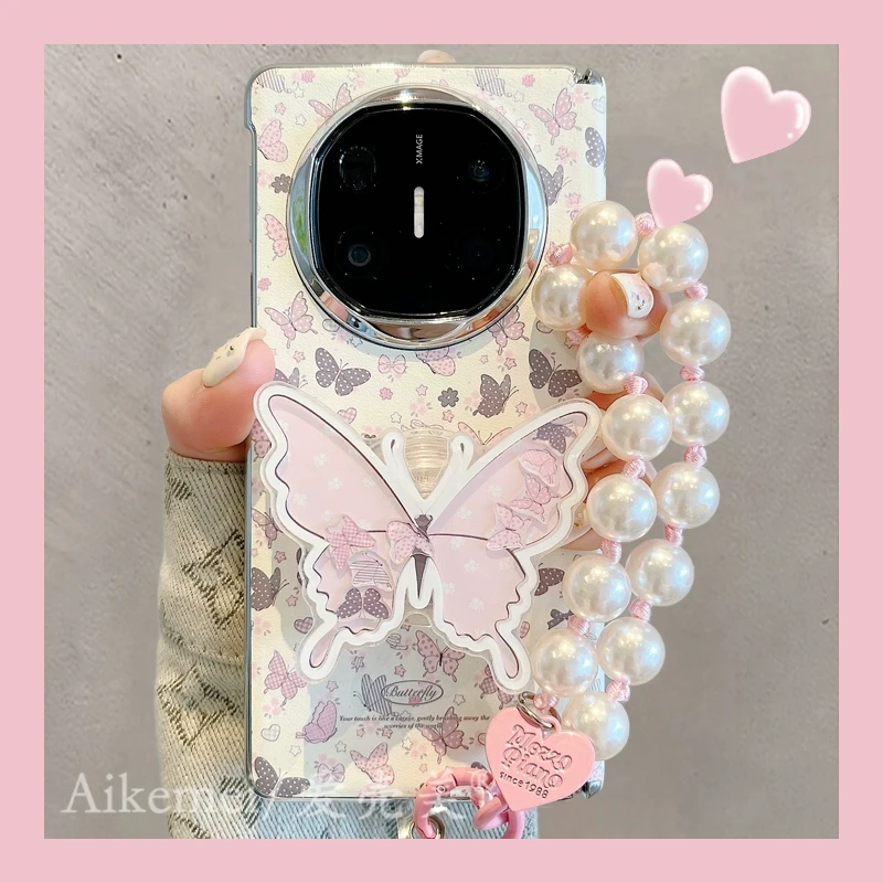 适用华为mateX6折叠屏手机壳matex5典藏版蝴蝶MateX3摇摇乐支架女