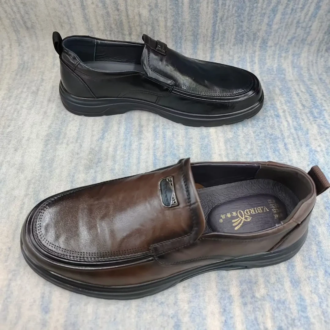 休闲透气懒人鞋商务休闲皮鞋男士鞋子真皮商务皮鞋