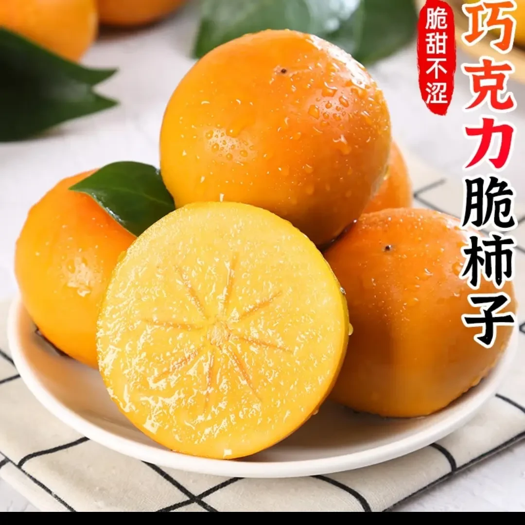 陕西阳丰巧克力脆柿5斤单果(150+/180+)-包甜包脆柿子将军