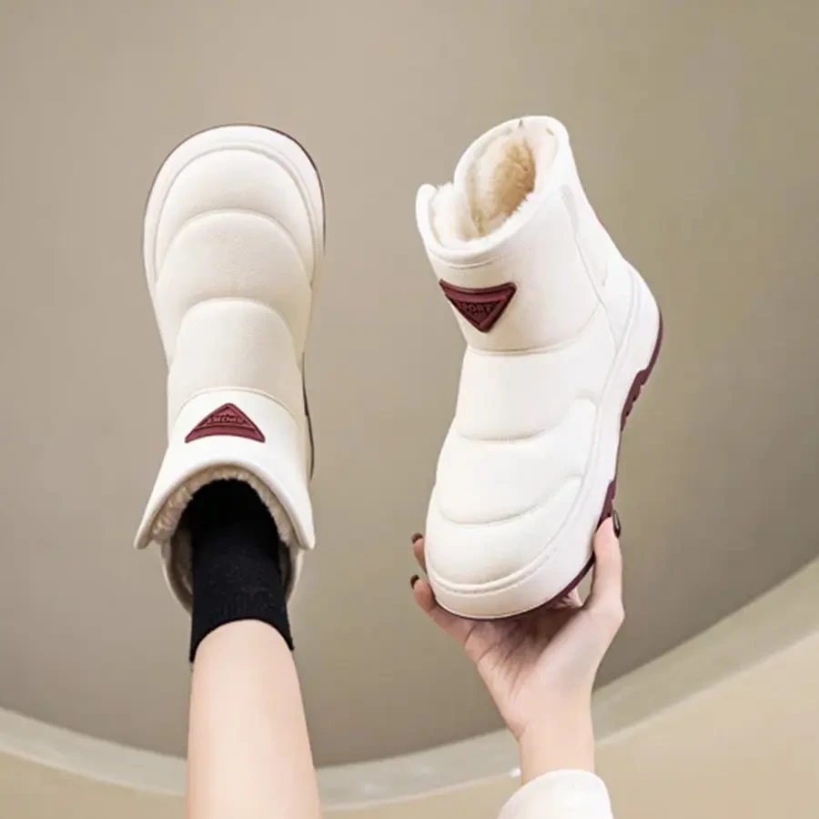 真皮厚底雪地靴女款2025新款冬季加绒加厚防水防滑阔腿裤必备鞋