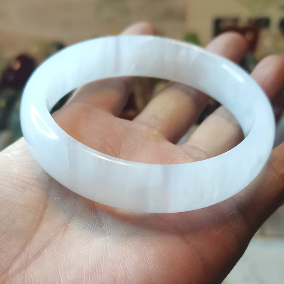 天然冰底飘花新疆金丝玉水墨丹青玉手镯