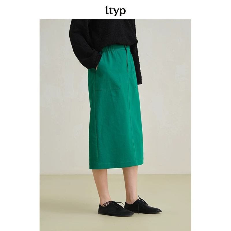 ltyp 1.1 新款复古彩色中长款牛仔裙W105251144