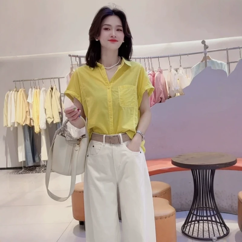 法式高级感时尚短袖衬衫女装2025夏季新款小个子洋气减龄薄款上衣