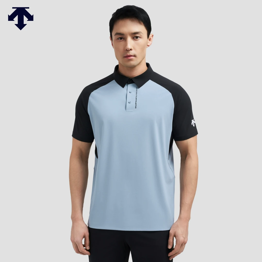 【吴磊同款】DESCENTE迪桑特男士拼色防晒凉感短袖POLO衫D5231TPS56