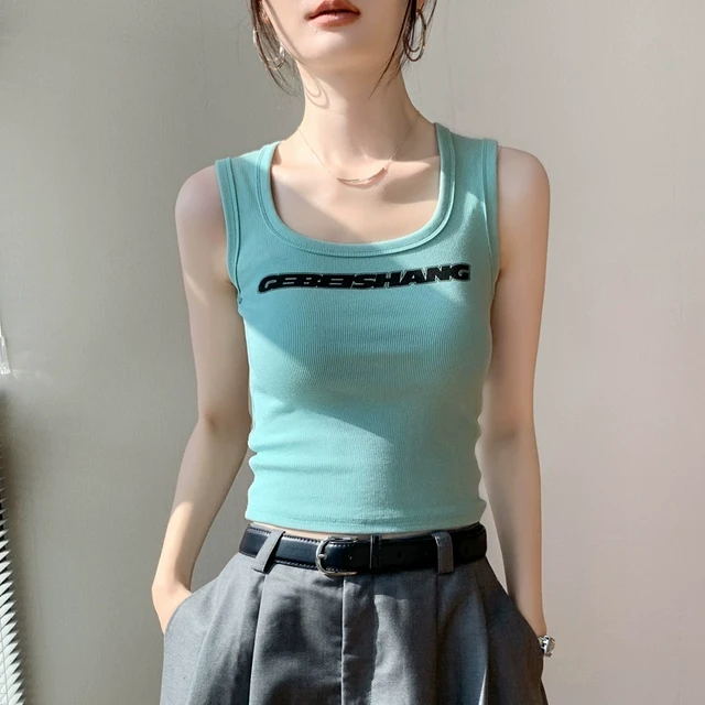 薄荷绿吊带背心女2025春夏新款街头性感露肩显瘦外穿内搭无袖上衣