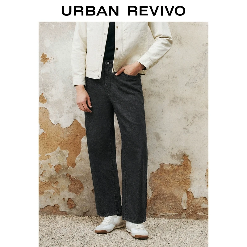 UR2025春季新款男装时尚复古百搭洗水直筒牛仔长裤UMM850012