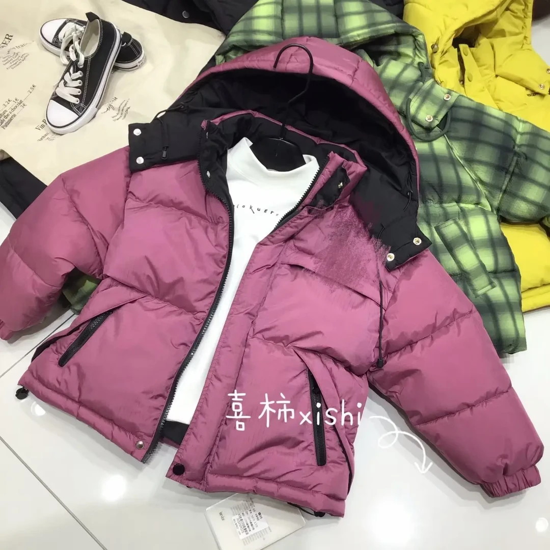 儿童拼色加厚棉服男女同款